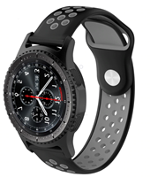 Strap-it Samsung Galaxy Watch sport band 45mm / 46mm (zwart/grijs)