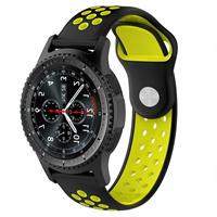 Strap-it Samsung Galaxy Watch sport band 45mm / 46mm (zwart/geel)