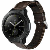 Strap-it Samsung Galaxy Watch leren band 41mm / 42mm (donkerbruin)