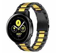 Strap-it Samsung Galaxy Watch Active stalen band (zwart/goud)