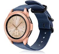 Strap-it Samsung Galaxy Watch 41mm / 42mm nylon gesp band (blauw)