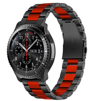 Strap-it Samsung Galaxy Watch stalen band 45mm / 46mm (zwart/rood)