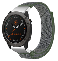 Strap-it Garmin Fenix 5x / 6x nylon band (olijfgroen)