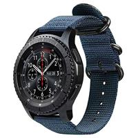 Strap-it Samsung Galaxy Watch 45mm / 46mm nylon gesp band (blauw)