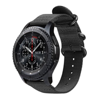 Strap-it Samsung Galaxy Watch 45mm / 46mm nylon gesp band (zwart)