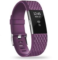 Strap-it Fitbit Charge 2 diamant silicone band (paars)