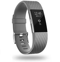 Strap-it Fitbit Charge 2 diamant silicone band (grijs)