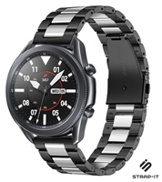 Strap-it Samsung Galaxy Watch 3 stalen band 45mm (zwart/zilver)