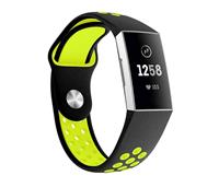 Strap-it Fitbit Charge 3 sport bandje (zwart geel)