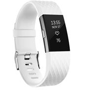 Strap-it Fitbit Charge 2 diamant silicone band (wit)