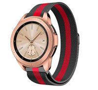 Strap-it Samsung Galaxy Watch Milanese band 41mm / 42mm (zwart/rood)