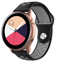 Strap-it Samsung Galaxy Watch Active sport band (zwart/grijs)