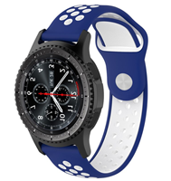 Strap-it Samsung Galaxy Watch sport band 45mm / 46mm (blauw/wit)