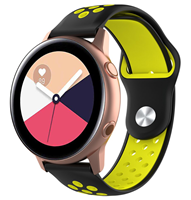 Strap-it Samsung Galaxy Watch Active sport band (zwart/geel)