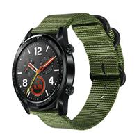Strap-it Huawei Watch GT nylon gesp band (groen)