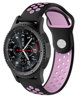 Strap-it Samsung Galaxy Watch sport band 45mm / 46mm (zwart/roze)
