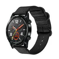 Strap-it Huawei Watch GT nylon gesp band (zwart)