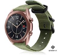 Strap-it Samsung Galaxy Watch 3 - 41mm nylon gesp band (groen)