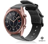 Strap-it Samsung Galaxy Watch 3 - 41mm nylon gesp band (zwart)