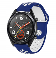 Strap-it Huawei Watch GT sport band (blauw wit)