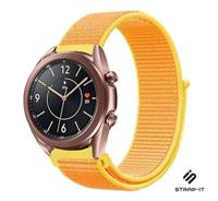 Strap-it Samsung Galaxy Watch 3 - 41mm nylon bandje (lichtgeel)