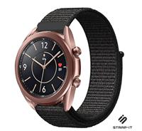 Strap-it Samsung Galaxy Watch 3 - 41mm nylon bandje (zwart)