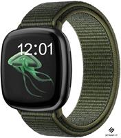 Strap-it Fitbit Versa 3 nylon bandje (groen)