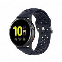 Strap-it Samsung Galaxy Watch 41mm / 42mm siliconen bandje met gaatjes (donkerblauw)