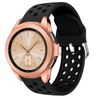 Strap-it Samsung Galaxy Watch 41mm / 42mm siliconen bandje met gaatjes (zwart)