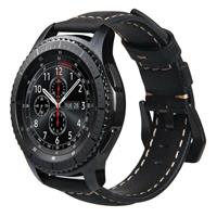 Strap-it Samsung Galaxy Watch leren band 45mm / 46mm (zwart)