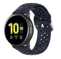 Strap-it Samsung Galaxy Watch Active siliconen bandje met gaatjes (donkerblauw)