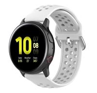 Strap-it Samsung Galaxy Watch 41mm / 42mm siliconen bandje met gaatjes (wit)