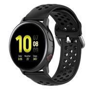 Strap-it Samsung Galaxy Watch Active siliconen bandje met gaatjes (zwart)