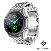 Strap-it Samsung Galaxy Watch 3 - 45mm stalen draak band (zilver)