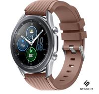 Strap-it Samsung Galaxy Watch 3 45mm siliconen bandje (koffiebruin)