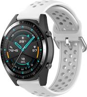 Strap-it Huawei Watch GT siliconen bandje met gaatjes (wit)
