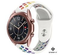Strap-it Samsung Galaxy Watch 3 sport band 41mm (wit/kleurrijk)