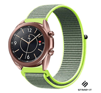 Strap-it Samsung Galaxy Watch 3 - 41mm nylon bandje (fluoriserend)