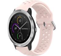 Strap-it Garmin Vivoactive 3 siliconen bandje met gaatjes (roze)