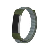 Strap-it Fitbit Alta / Alta HR nylon bandje (olijfgroen)