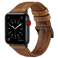 Strap-it Apple Watch SE leren bandje (bruin)