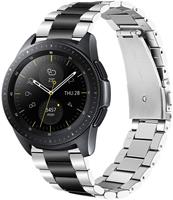 Strap-it Samsung Galaxy Watch stalen band 41mm / 42mm (zilver/zwart)