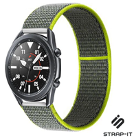Strap-it Samsung Galaxy Watch 3 - 45mm nylon band (fluoriserend)
