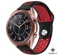 Strap-it Samsung Galaxy Watch 3 sport band 41mm (zwart/rood)