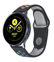 Strap-it Samsung Galaxy Watch sport band 41mm / 42mm (zwart kleurrijk)