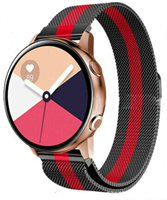 Strap-it Samsung Galaxy Watch Active Milanese band (zwart/rood)