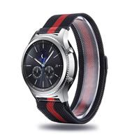 Strap-it Samsung Gear S3 Milanese band (zwart/rood)