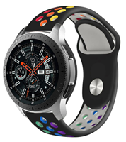 Strap-it Samsung Galaxy Watch sport band 45mm / 46mm (zwart kleurrijk)