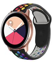 Strap-it Samsung Galaxy Watch Active sport band (kleurrijk zwart)