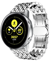 Strap-it Samsung Galaxy Watch Active stalen draak band (zilver)